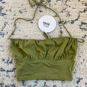 NWT Princess Polly Olive Green Halter Top